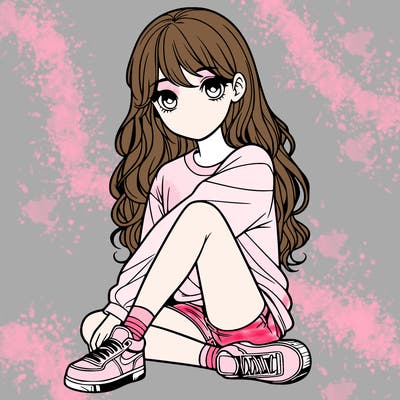 girl sitting realistic