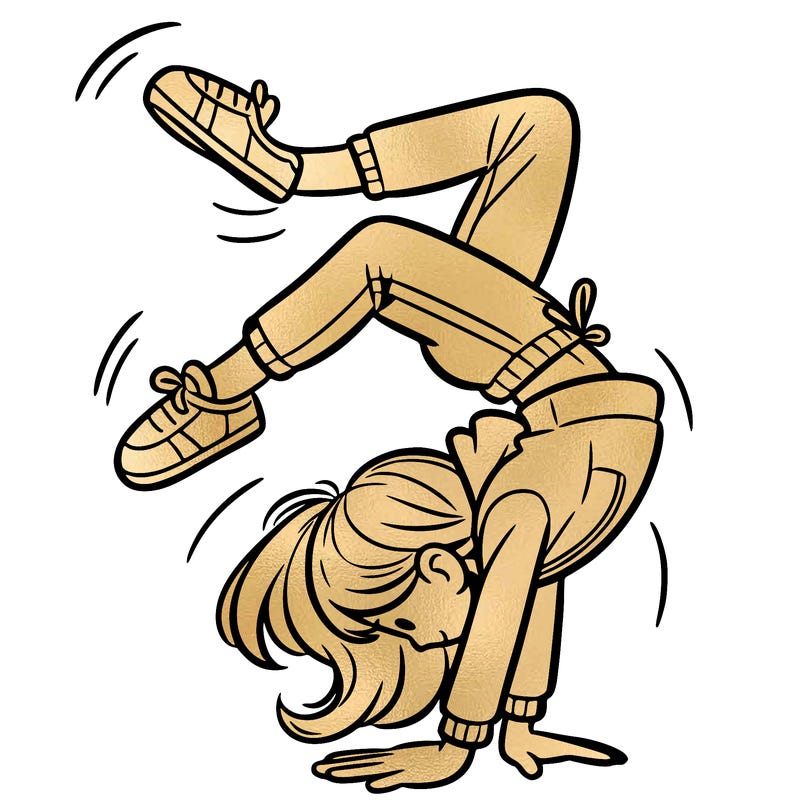 girl doing a back flip