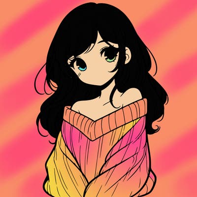 shy pretty girl wearing a sweater that is falling off one shoulder portrait