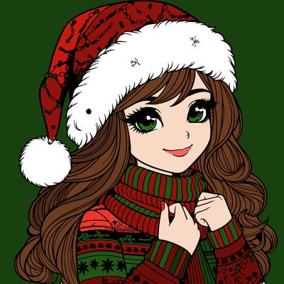 realistic christmas girl