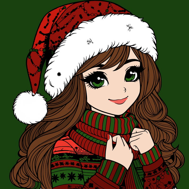 realistic christmas girl