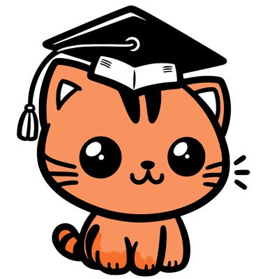 cat wearing graduation hat