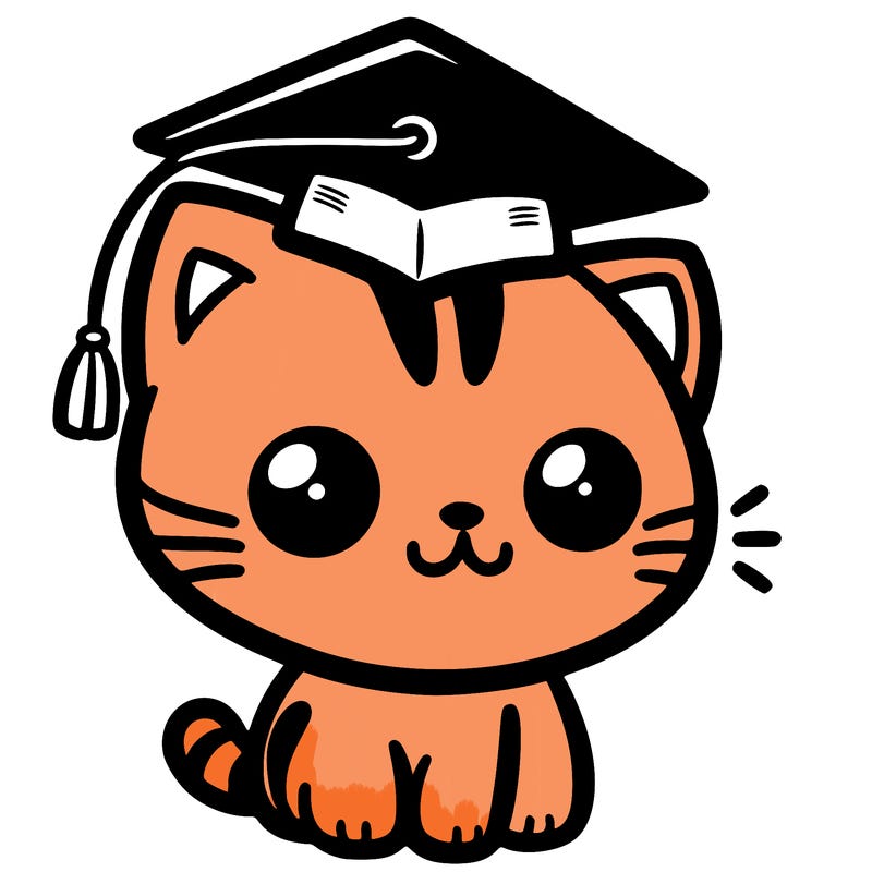 cat wearing graduation hat