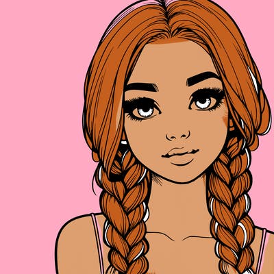 realistic girl with braids