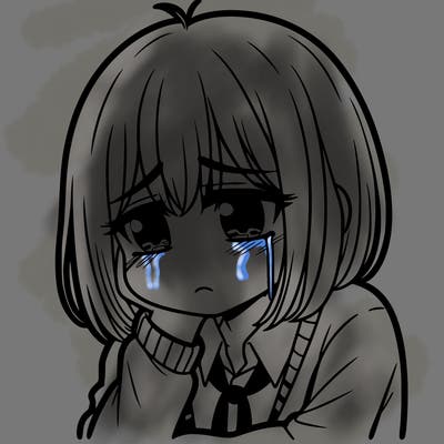 depressed manga girl