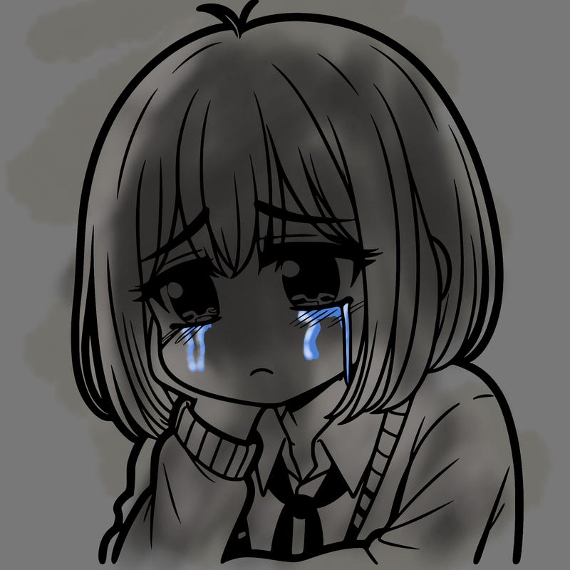 depressed manga girl