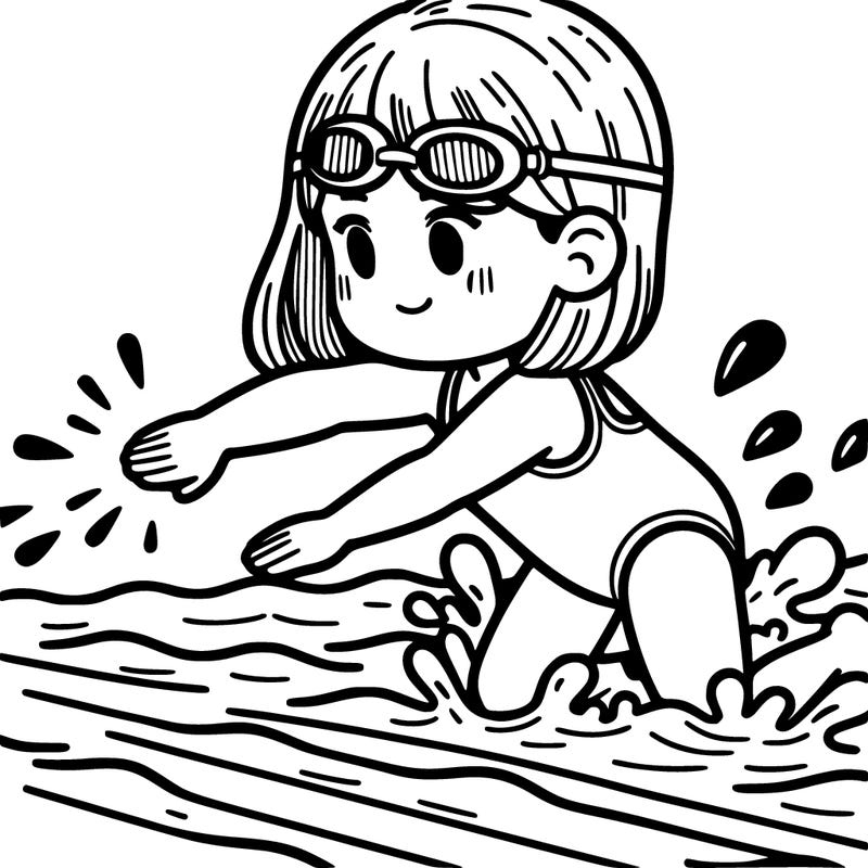 a girl doing competitive swimming