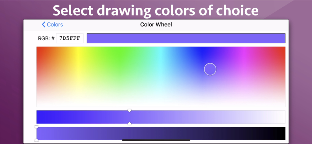 Photo Markup - Draw & Annotate - Color wheel interface in the Photo Markup app for selecting custom drawing colors.