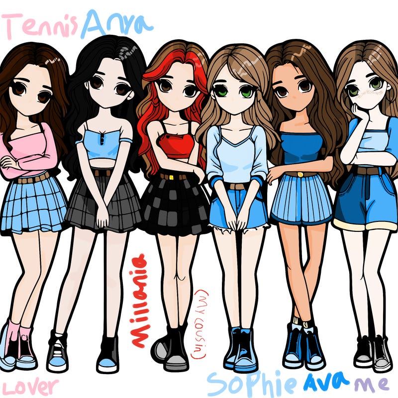 a group of girls realistic