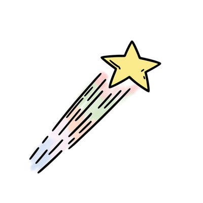 a shooting star in the sky