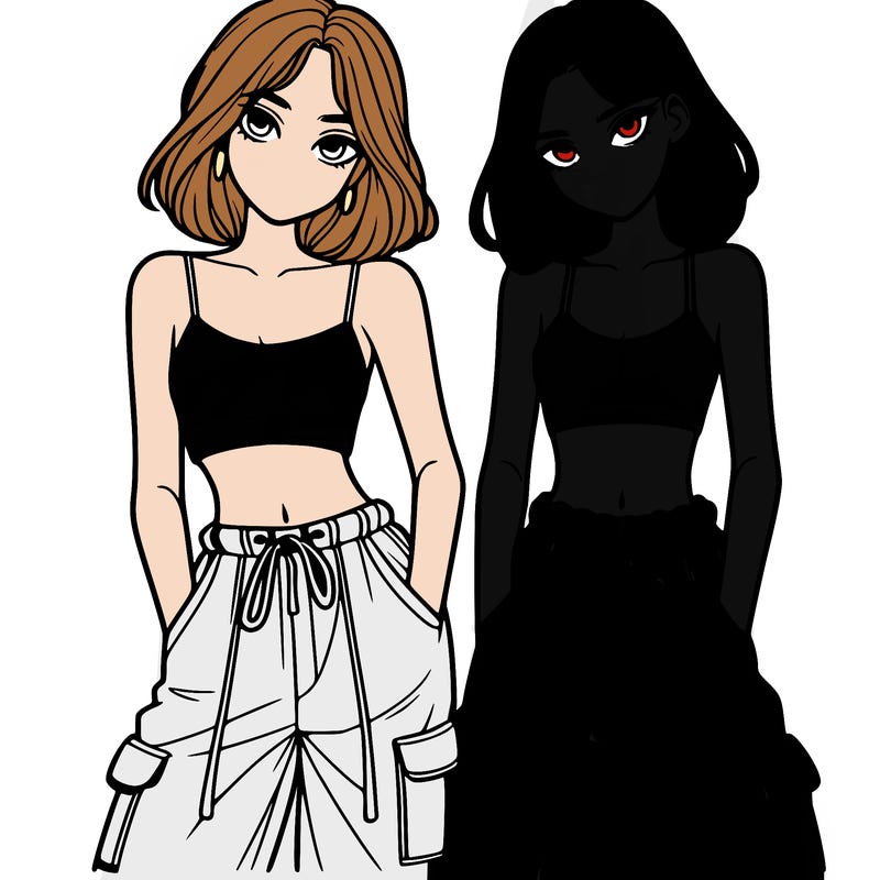 two girls with crop top with baggy pants
