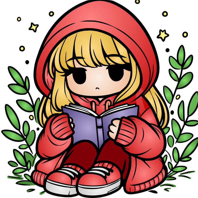 girl in oversized hoodie reading a book