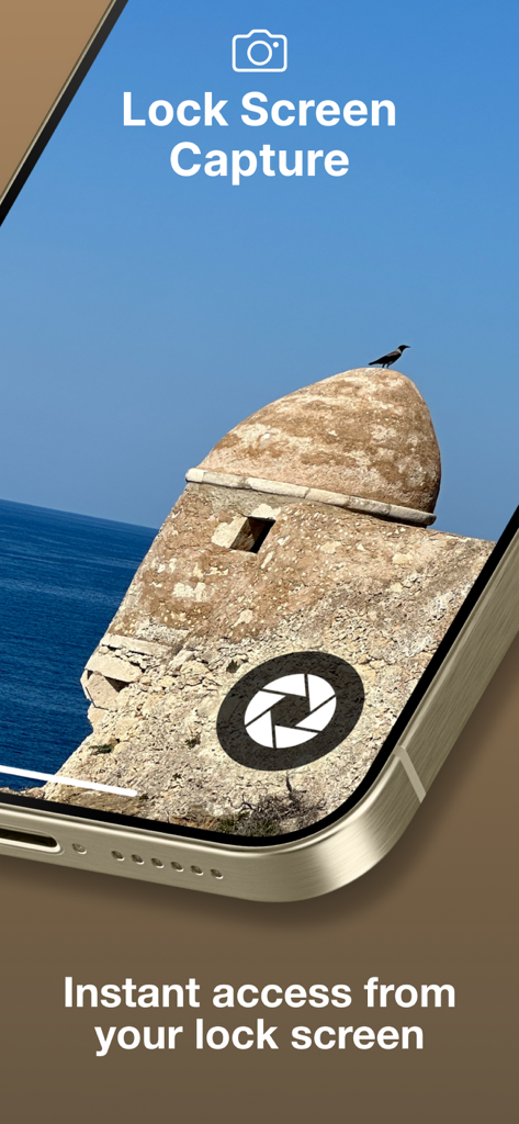 ProCamera. Professional Camera - iPhone lock screen showing the ProCamera capture shortcut for instant access