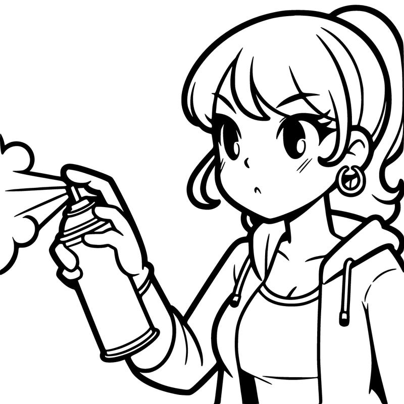 woman spray painting