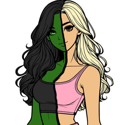 realistic girl with crop top