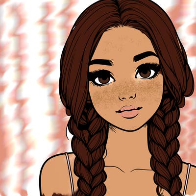 realistic girl with braids