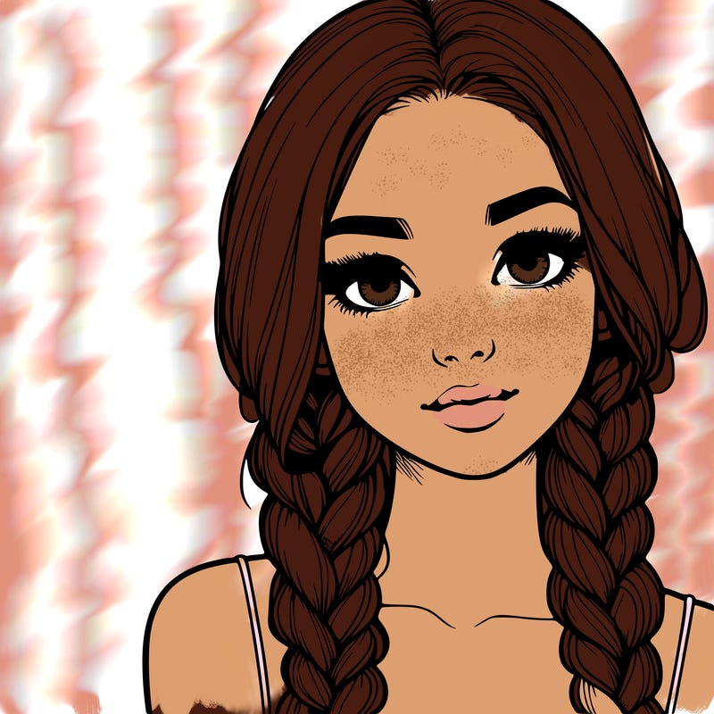 realistic girl with braids