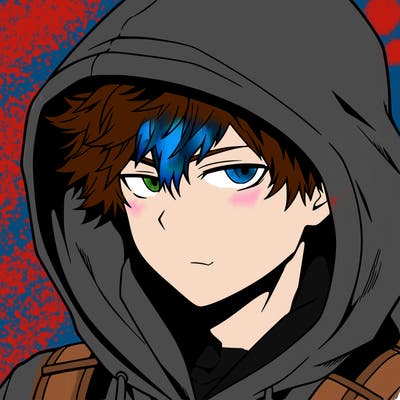 anime guy in hoodie
