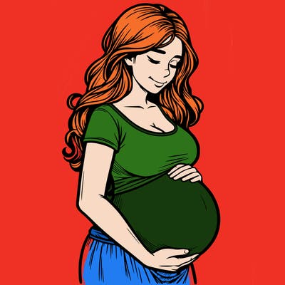 woman heavily pregnant realistic