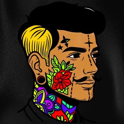 man with face tattoos