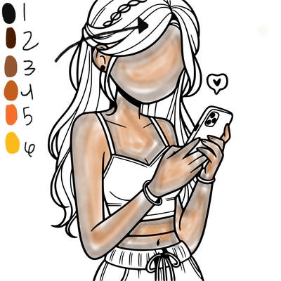 girl with crop top texting on her phone