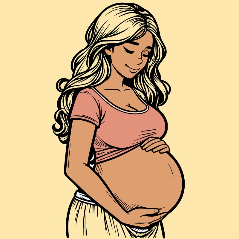 woman heavily pregnant realistic