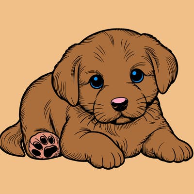 a cute realistic puppy