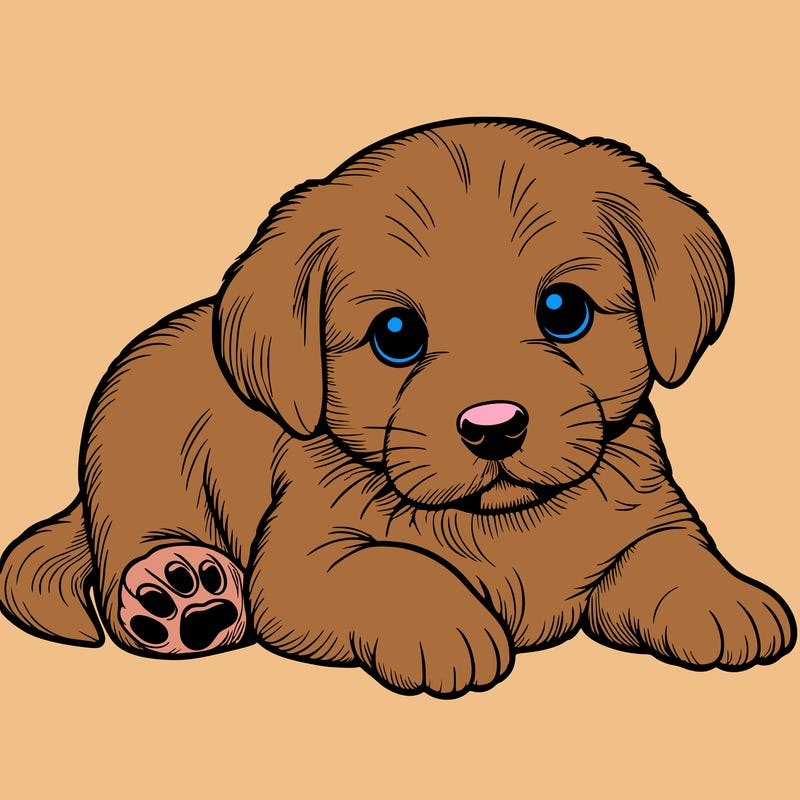 a cute realistic puppy