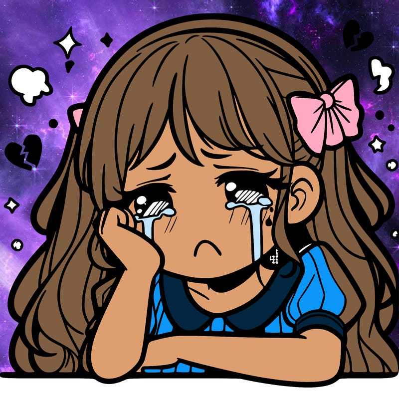 a girl crying from a break up