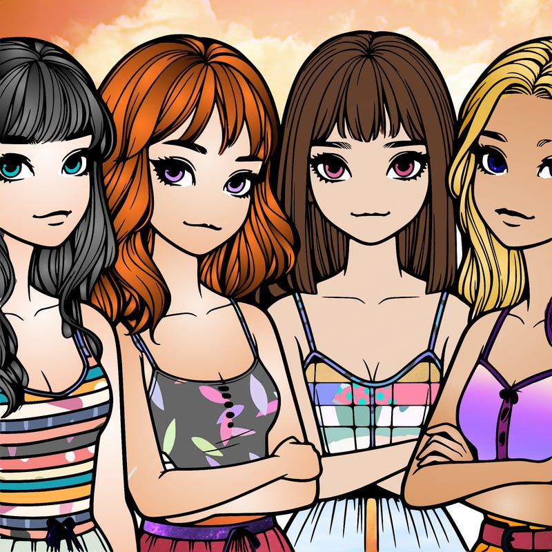 four realistic girls