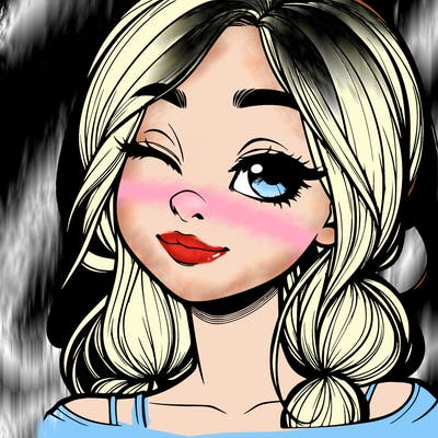 realistic girl with squinted eyes