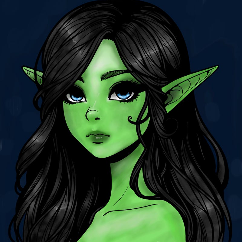 elf girl realistic dark fantasy