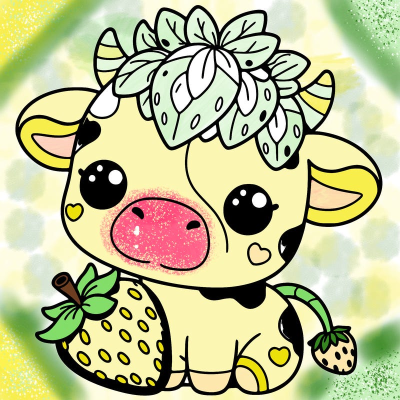 cute strawberry cow