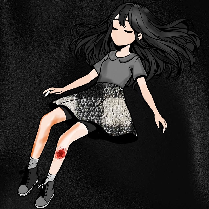 realistic girl floating