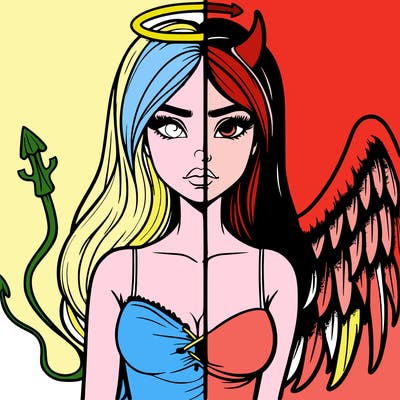 devil vs angel realistic girl