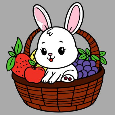bunny in a fruit basket