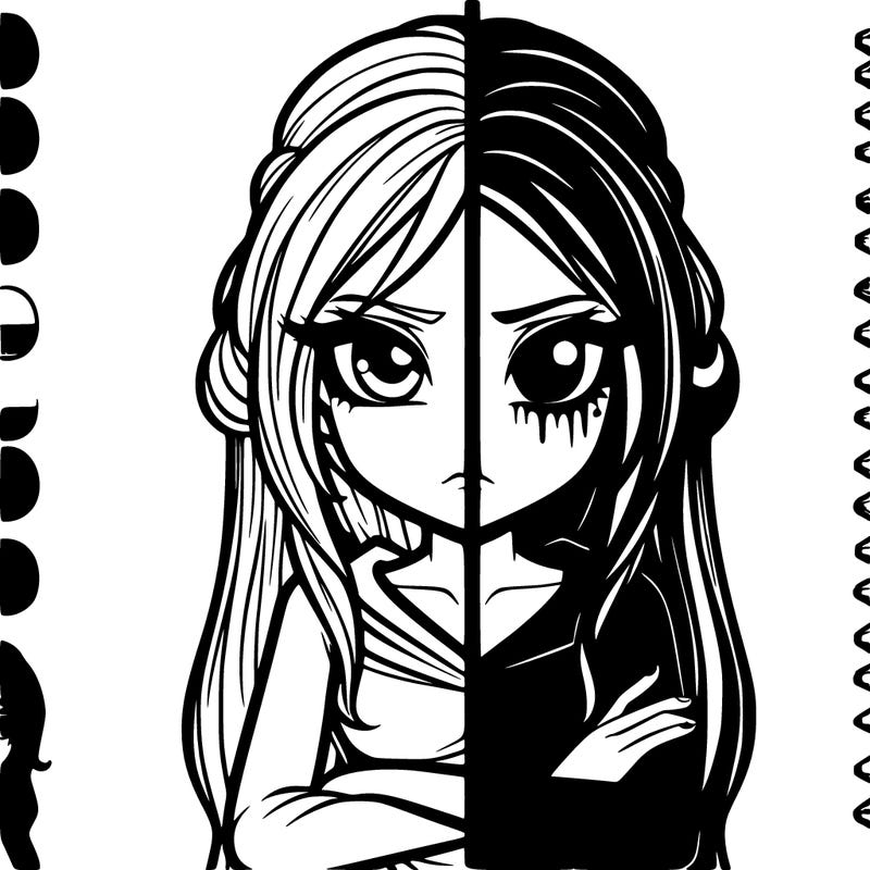 dark side girl realistic