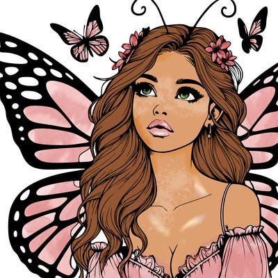 butterfly fairy realistic girl
