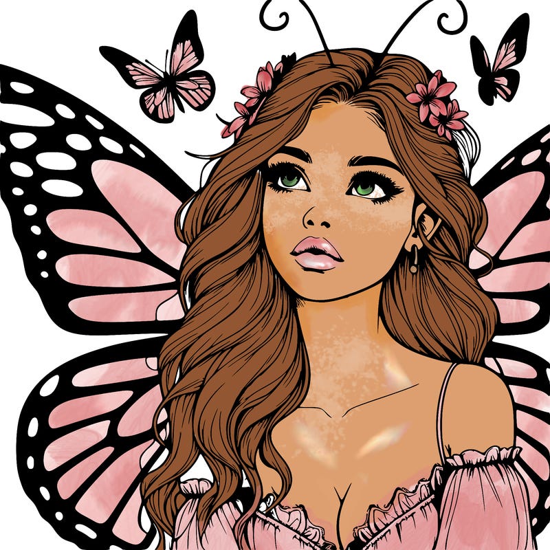 butterfly fairy realistic girl