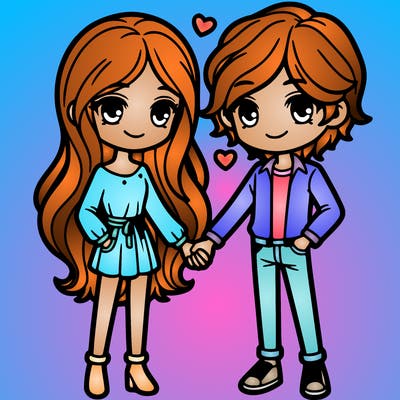 blonde couple with holding hands