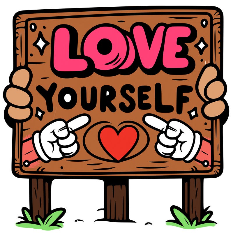 a sign where it is written: love yourself
