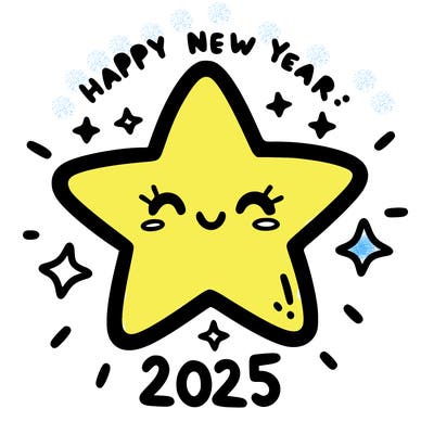 happy new year 2025 star wish