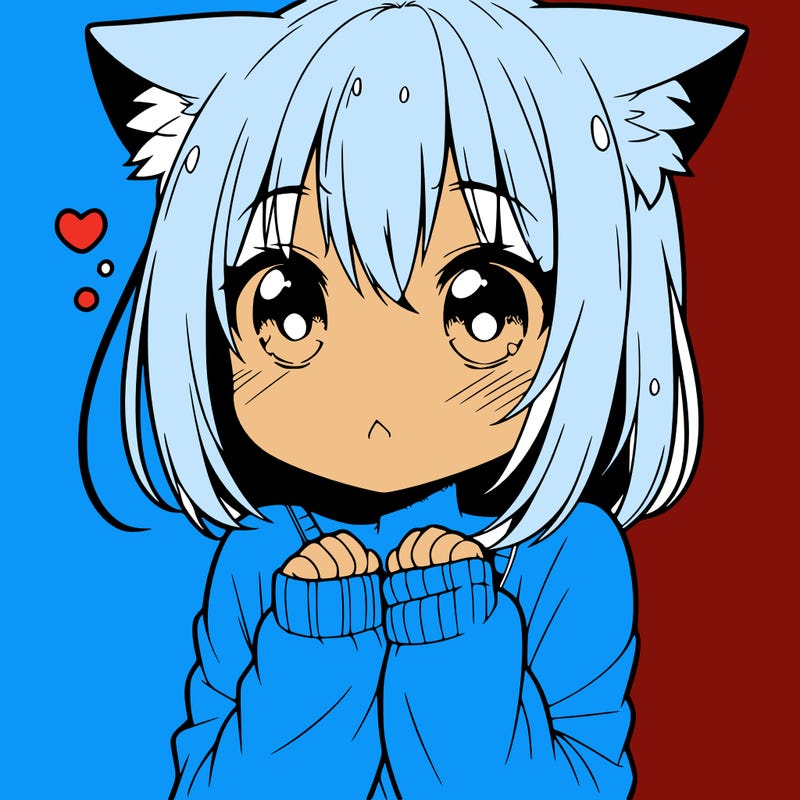 shy anime catgirl