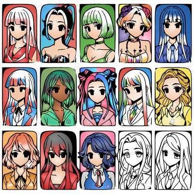 girls that look diffrent anime