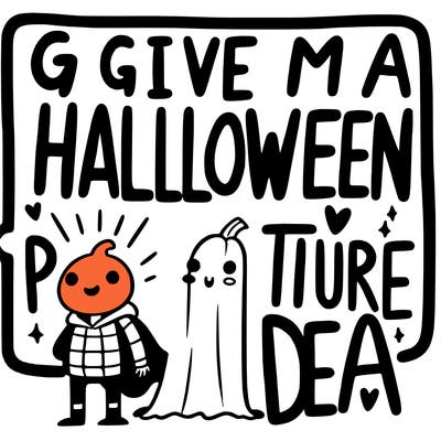 a picture with words. that says give me a halloween picture idea