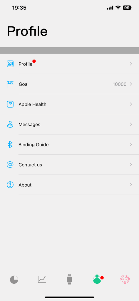 User profile settings screen in the HanFit health app