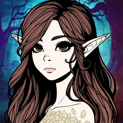 elf girl realistic dark fantasy
