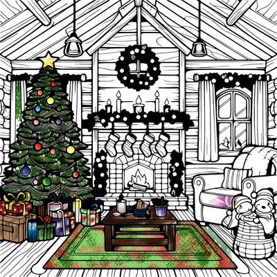 christmas house interior