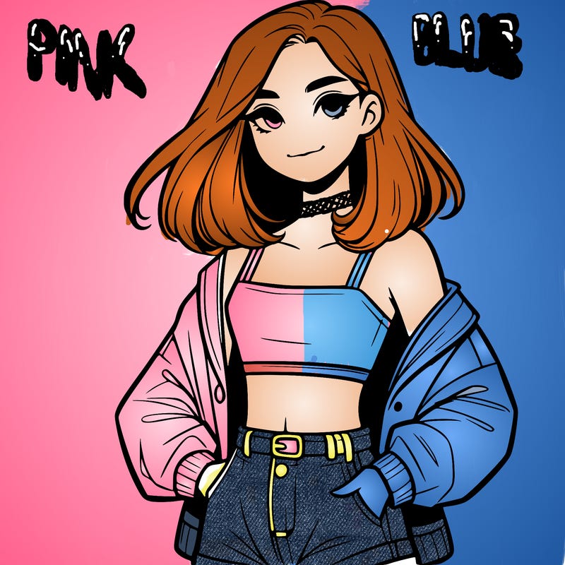 a realistic girl with a crop top and short shorts in an open jacket