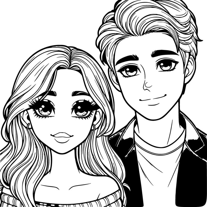 realistic popular girl with her boyfriend